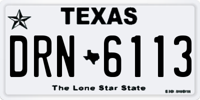 TX license plate DRN6113