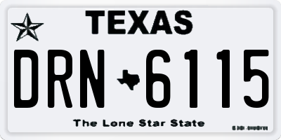 TX license plate DRN6115