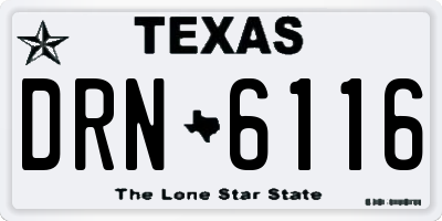 TX license plate DRN6116