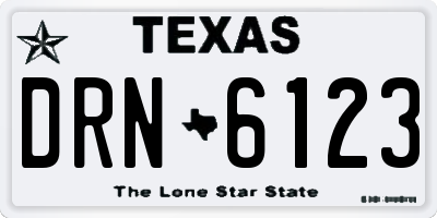 TX license plate DRN6123
