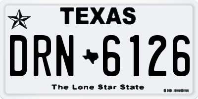 TX license plate DRN6126
