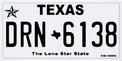 TX license plate DRN6138