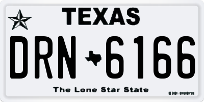 TX license plate DRN6166