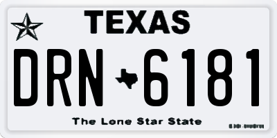 TX license plate DRN6181