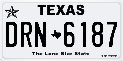 TX license plate DRN6187