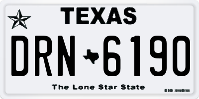 TX license plate DRN6190