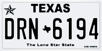TX license plate DRN6194