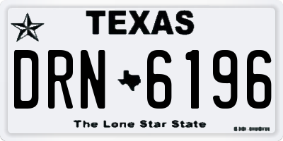 TX license plate DRN6196