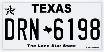 TX license plate DRN6198