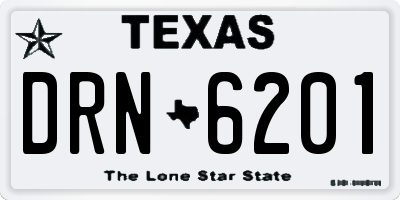 TX license plate DRN6201