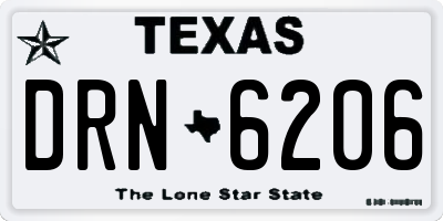 TX license plate DRN6206