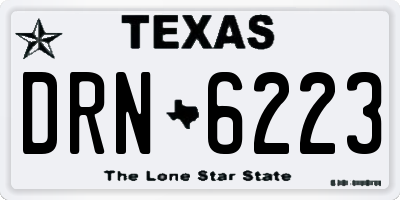 TX license plate DRN6223