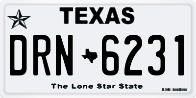 TX license plate DRN6231