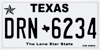 TX license plate DRN6234