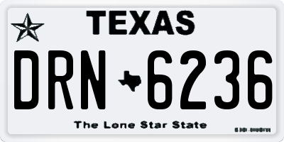 TX license plate DRN6236
