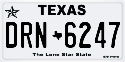 TX license plate DRN6247