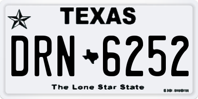 TX license plate DRN6252