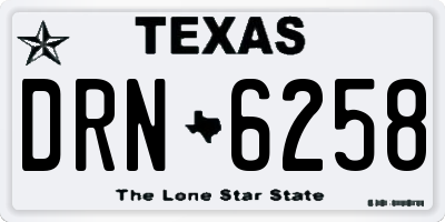 TX license plate DRN6258