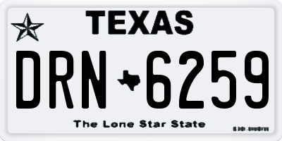 TX license plate DRN6259