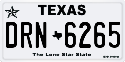 TX license plate DRN6265