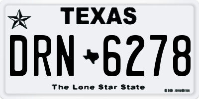 TX license plate DRN6278