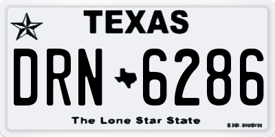 TX license plate DRN6286