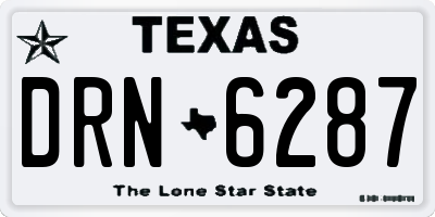 TX license plate DRN6287