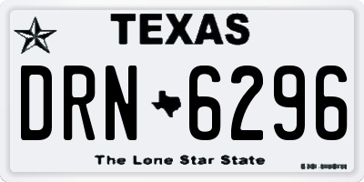 TX license plate DRN6296
