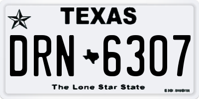 TX license plate DRN6307