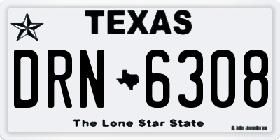 TX license plate DRN6308