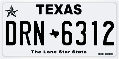 TX license plate DRN6312