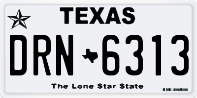 TX license plate DRN6313