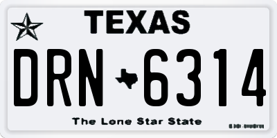 TX license plate DRN6314