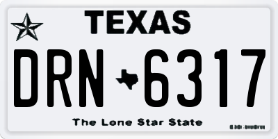 TX license plate DRN6317