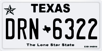 TX license plate DRN6322