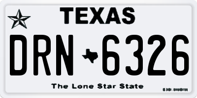 TX license plate DRN6326