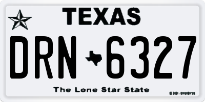TX license plate DRN6327