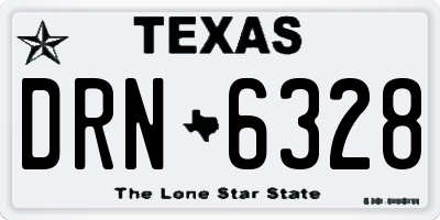 TX license plate DRN6328