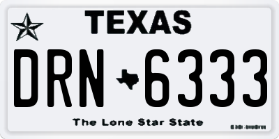 TX license plate DRN6333