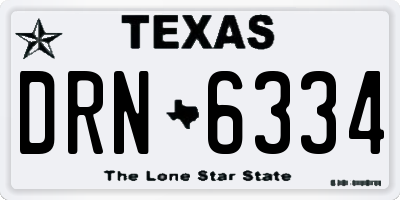 TX license plate DRN6334