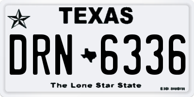 TX license plate DRN6336