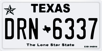 TX license plate DRN6337