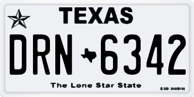 TX license plate DRN6342