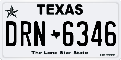 TX license plate DRN6346