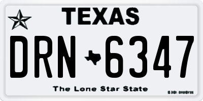 TX license plate DRN6347