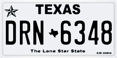 TX license plate DRN6348