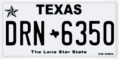 TX license plate DRN6350