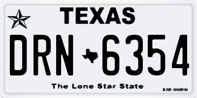 TX license plate DRN6354