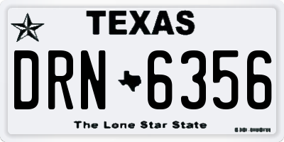 TX license plate DRN6356