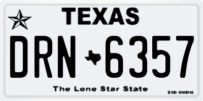 TX license plate DRN6357